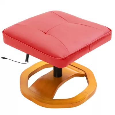 Scaun de masaj cu taburet, roșu, piele ecologică