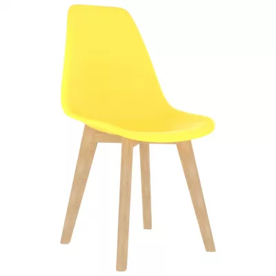 Scaune de bucătărie, 2 buc., galben, plastic