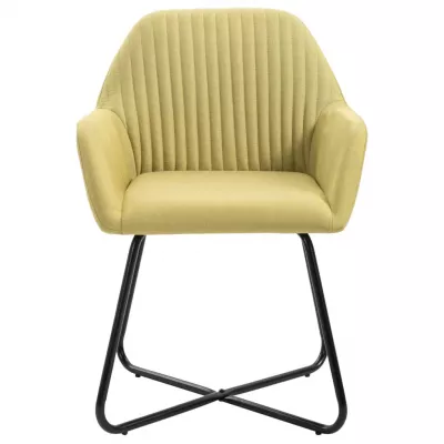 Scaune de bucătărie, 4 buc., verde, material textil