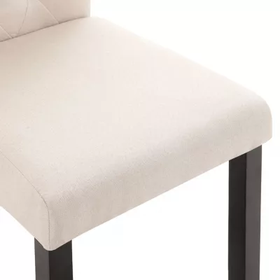 Scaune de bucătărie, 6 buc., crem, material textil