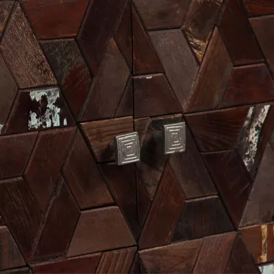 Servantă din lemn masiv reciclat, 60 x 30 x 76 cm
