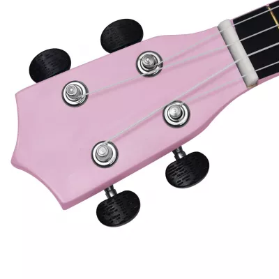 Set ukulele Soprano pentru copii, cu husă, roz, 21" (49732)