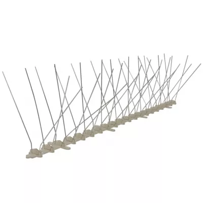 Set bandă cu țepi antipăsări cu 4 rânduri, 6 buc., plastic, 3 m