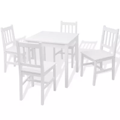 Set cu masă și scaune din lemn de pin, 5 piese