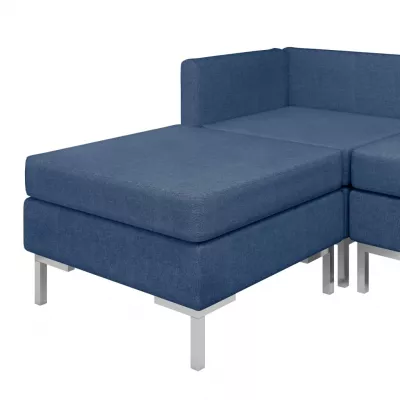 Set de canapele, 11 piese, albastru, material textil