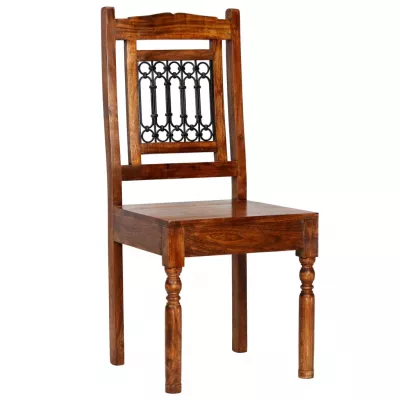 Set de masă, 9 piese, lemn masiv acacia cu finisaj de sheesham