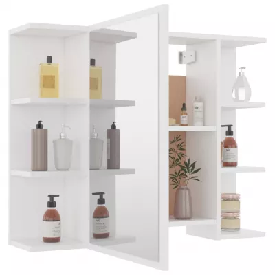 Set mobilier baie, 3 piese, alb, PAL