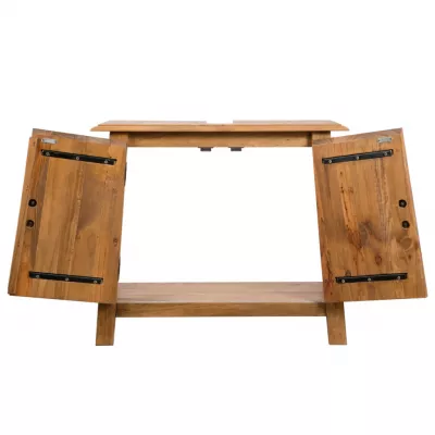 Set mobilier baie din lemn masiv de pin reciclat