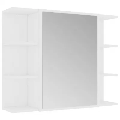 Set mobilier de baie, 3 piese, alb, PAL
