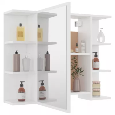 Set mobilier de baie, 3 piese, alb, PAL