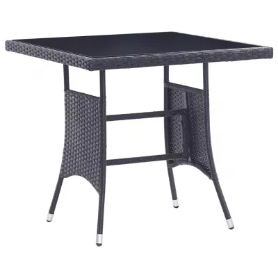 Set mobilier de exterior, 5 piese, negru, poliratan