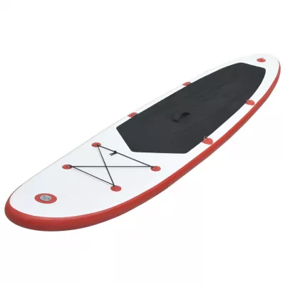 Set placă stand up paddle SUP surf gonflabilă, roșu și alb