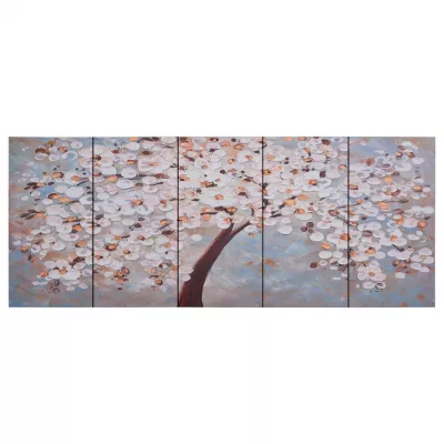 Set tablouri din pânză, copac inflorit, multicolor, 150 x 60 cm