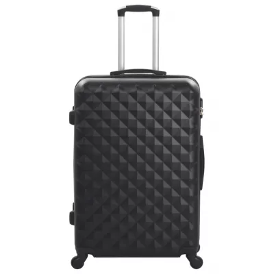 Set valiză carcasă rigidă, 3 buc., negru, ABS
