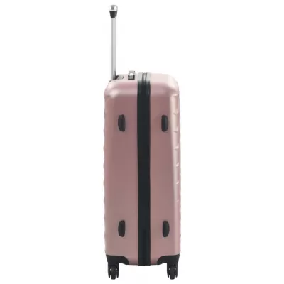 Set valiză carcasă rigidă, 3 buc., roz auriu, ABS