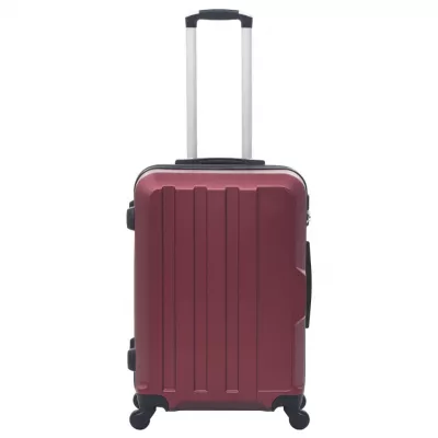 Set valize cu carcasă rigidă, 3 buc., roșu vin, ABS