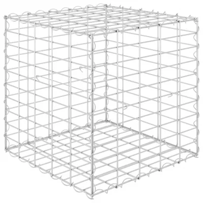 Strat inălțat cub gabion, 50 x 50 x 50 cm, sârmă de oțel