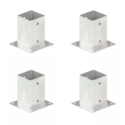 Suporți stâlp, 4 buc., metal galvanizat, 91 mm