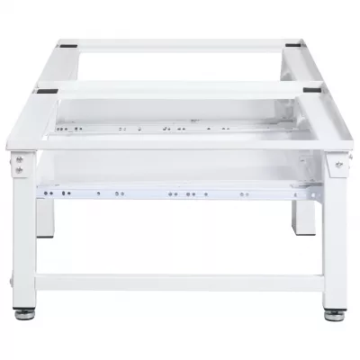 Suport mașină de spălat/uscător, cu rafturi retractabile, alb