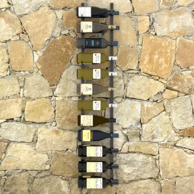 Suport sticle de vin de perete, 24 sticle, negru, fier