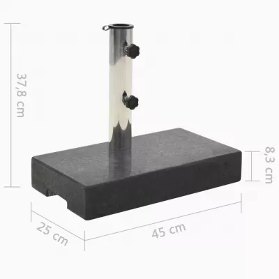 Suport umbrelă de soare, negru, granit, 25 kg, dreptunghiular