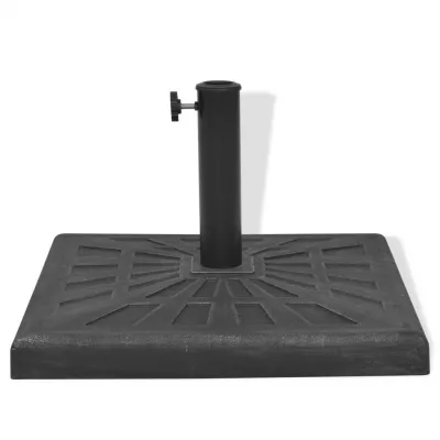 Suport umbrelă de soare, rășină, pătrat, negru, 19 kg