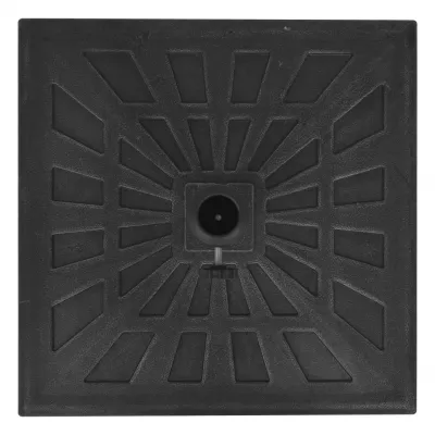 Suport umbrelă de soare, rășină, pătrat, negru, 19 kg
