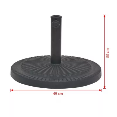 Suport umbrelă de soare, rășină, rotund, negru, 14 kg