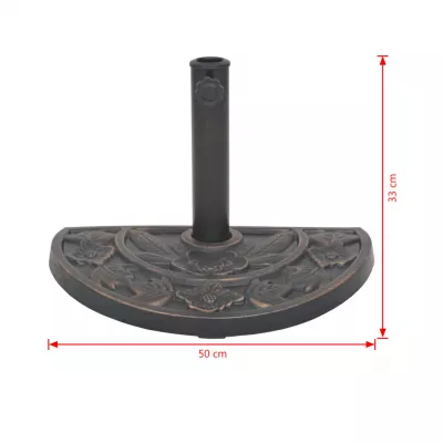 Suport umbrelă de soare, rășină, semicerc, bronz, 9 kg