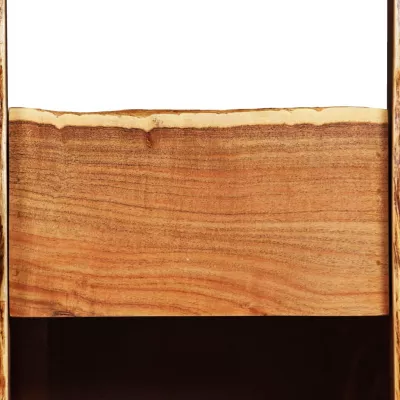 Suport vin, lemn masiv salcâm cu muchii naturale, 40x40x110 cm