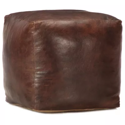 Taburet maro inchis 40x40x40 cm piele naturală de capră