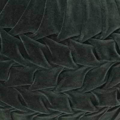 Taburet puf design crețuri, verde, 40x30 cm, catifea bumbac