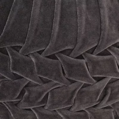 Taburet puf design romburi antracit, 40x30 cm, bumbac &amp; catifea