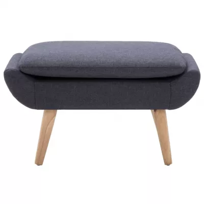 Taburet, tapițerie din material textil, 73x43x42 cm, gri inchis
