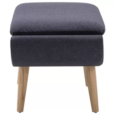 Taburet, tapițerie din material textil, 73x43x42 cm, gri inchis