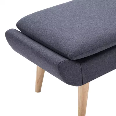 Taburet, tapițerie din material textil, 73x43x42 cm, gri inchis