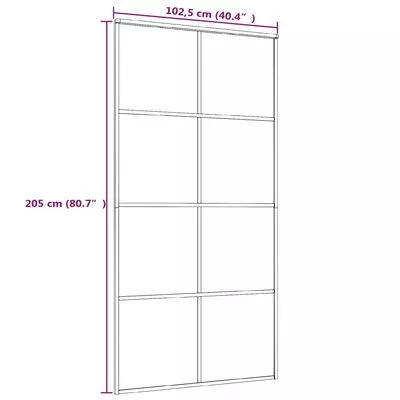 Ușă glisantă, negru, 102,5x205 cm, sticlă ESG și aluminiu Mat