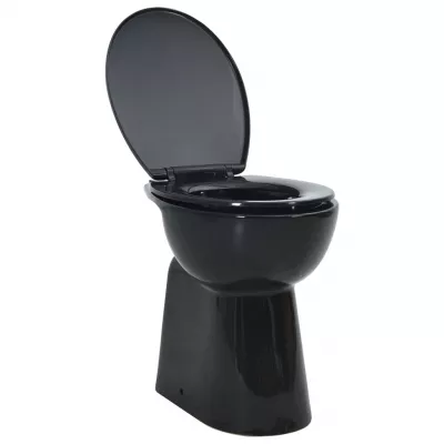 Vas WC fără ramă inchidere silențioasă, + 7 cm, negru, ceramică