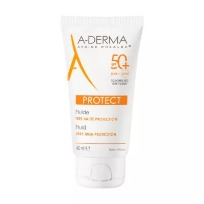 Fluid pentru protectie solara cu SPF 50+, 40 ml, A-derma Protect