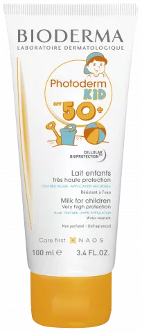 Lapte colorat protectie solara Photoderm Kid, SPF 50+, 100 ml, Bioderma
