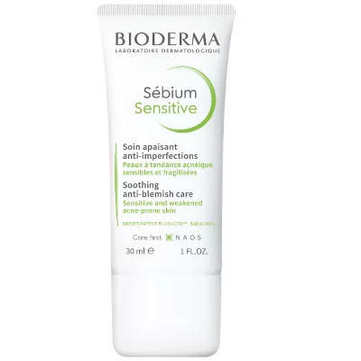 Fluid calmant si hidratant pentru pielea acneica Sebium Sensitive, 30 ml, Bioderma