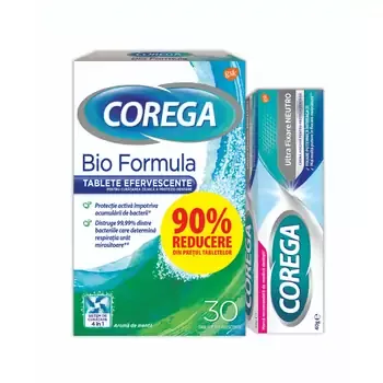 Corega Neutro 40 g+ Corega Tabs 3d ,30 de tablete-90% Reducere al doilea produs