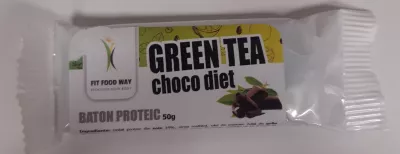 Baton proteic Green Tea Choco Diet, 50g, Fit
