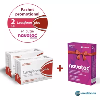 Pachet Lactiferon Plus, 2x20 comprimate + Navatac Gyno, 30 comprimate, Meditrina