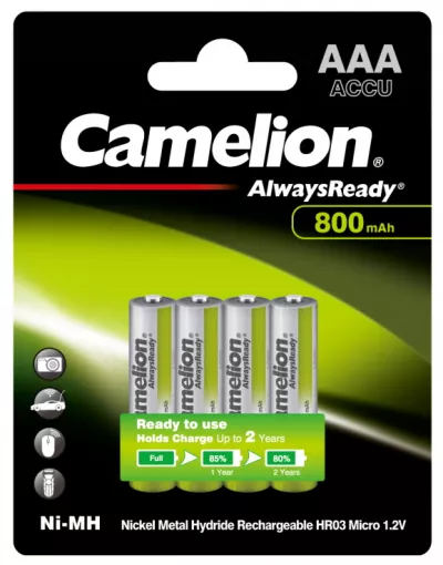 Baterie Reincarcabila Camelion AAA LR3 Acumulatori Preincarcati Ni-MH 1.2V 800mAh Blister 4
