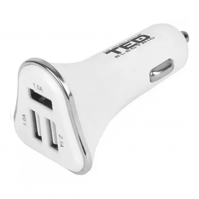 Incarcator Auto cu 3x Iesiri USB: 2x USB-A 2.1A si 1x USB-A 1A Triunghiular, TED Electric TED300020