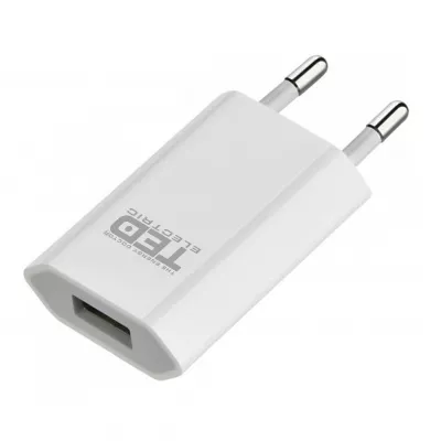 Alimentator Incarcator de la Retea la 1x USB 1A 5W Alb, TED Electric TED288107