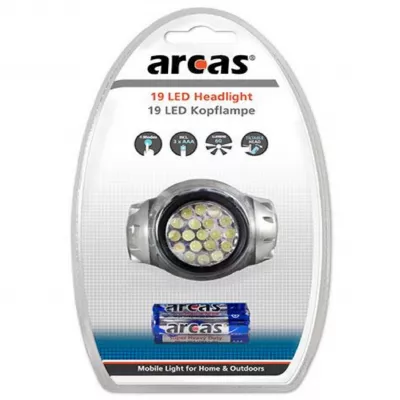 Lanterna de cap cu 19 LED-uri CREDD, include 3 x AAA R3, Arcas
