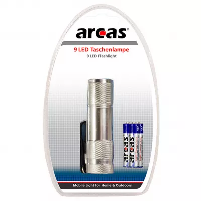 Lanterna cu 9 LED-uri, include 3 x AAA, Arcas