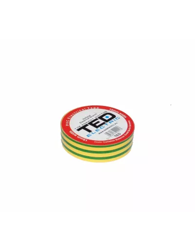 Banda izolatoare 10m x 19mm Galben-Verde, TED